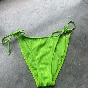Wild Fable Women’s XS Swimsuit Lime Green Ribbed Tie Bottoms